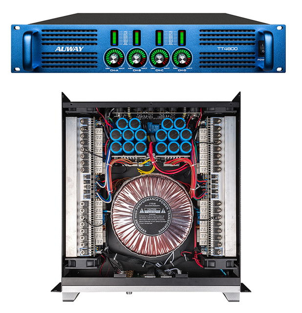 New Design Blue Panel 4 Channel 2U Audio Equipment Power Amplifier 4x800w at 8ohm